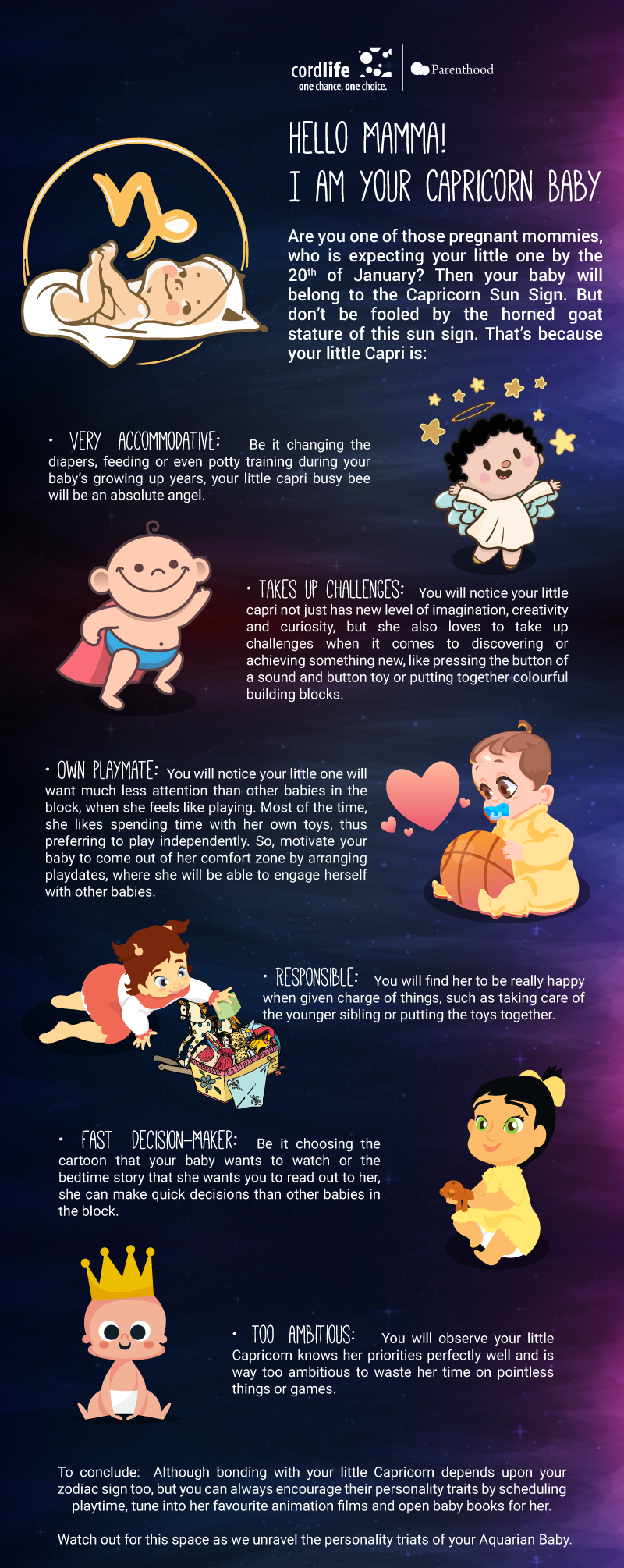 Hello Mamma! I am your Capricorn Baby | Infographics